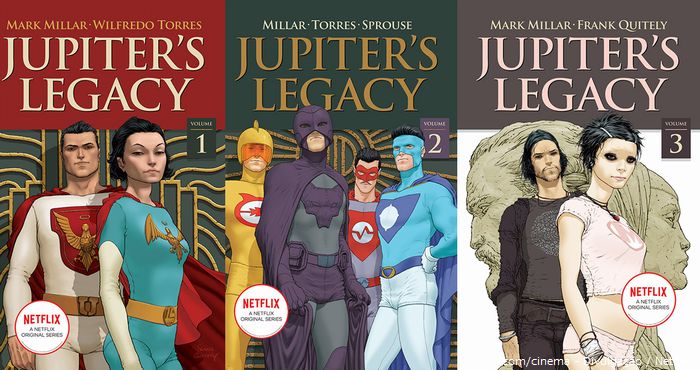 Capas de O Legado de Júpiter ilustram nosso artigo sobre: 'O Legado de Júpiter' reimpresso antes ser lançado pela Netflix.