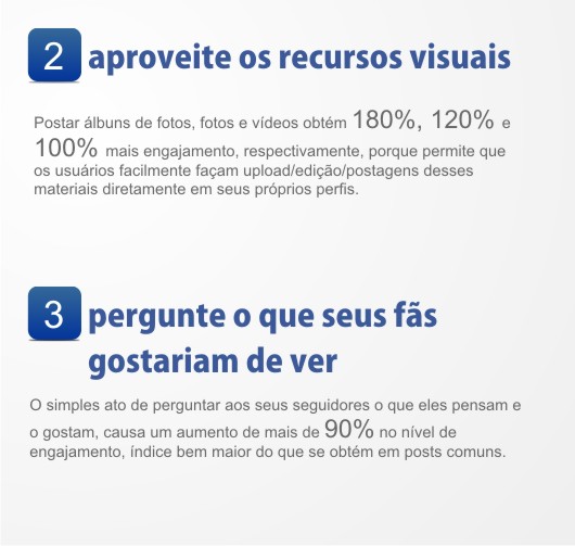 Aproveite os recursos visuais ao máximo.