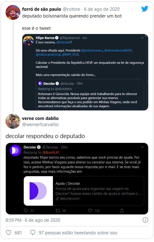 Bug no robô de atendimento da Decolar fez sucesso Twitter