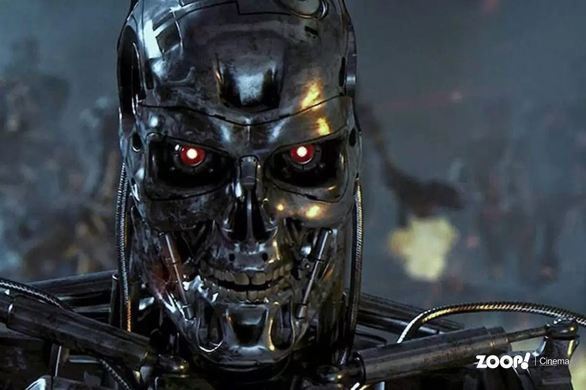 O robô da Skynet no filme Exterminador do Futuro. 